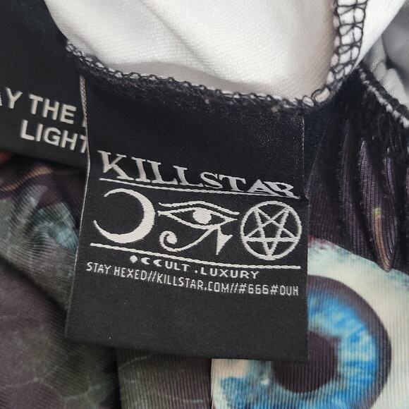 Killstar C U In Paradise All-Over Rose Eyeball Print Stretch Leggings, size XS - Picture 6 of 8